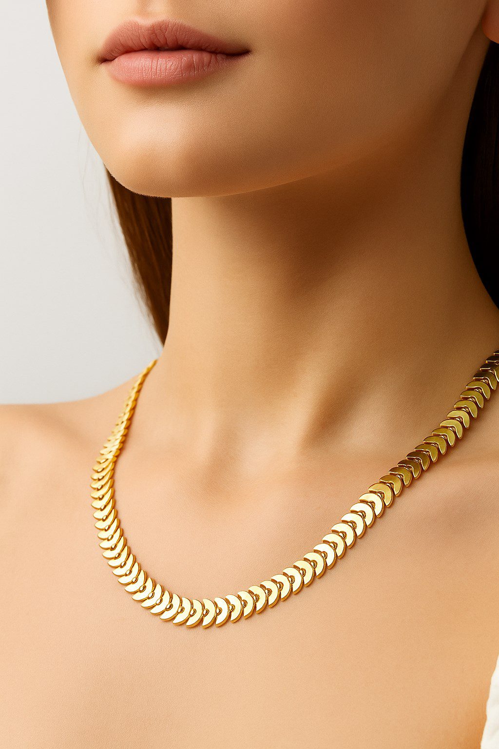 Toptan Altın Renk Kılçık Unisex Çelik Kolye - 3371 3 Toptan Altın Renk Kılçık Unisex Çelik Kolye - 3371