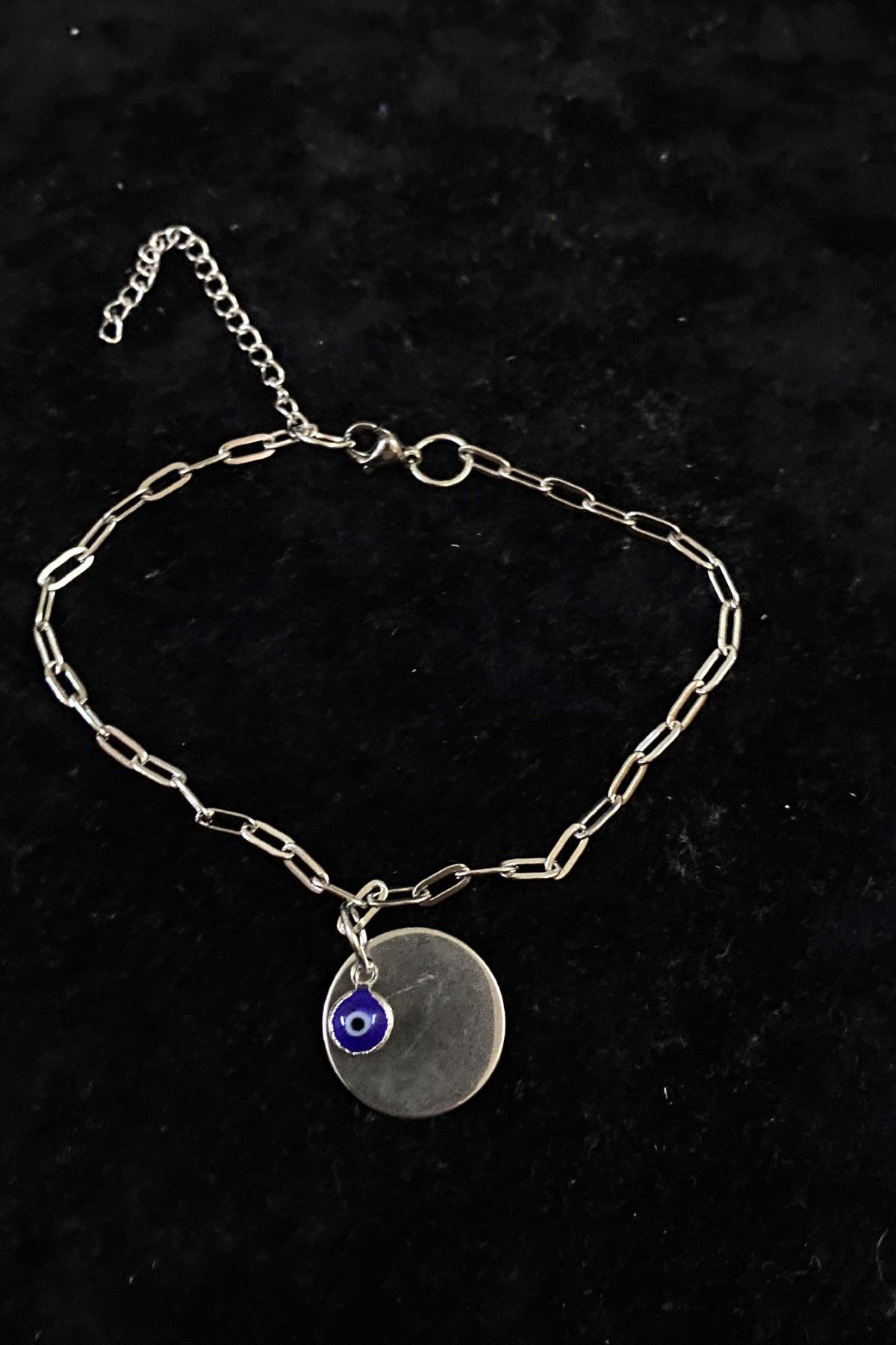 Toptan Gümüş Renk Nazar Pul Model Ezme Zincir Çelik Halhal - 3245 6 Toptan Gümüş Renk Nazar Pul Model Ezme Zincir Çelik Halhal - 3245 - Görsel 4