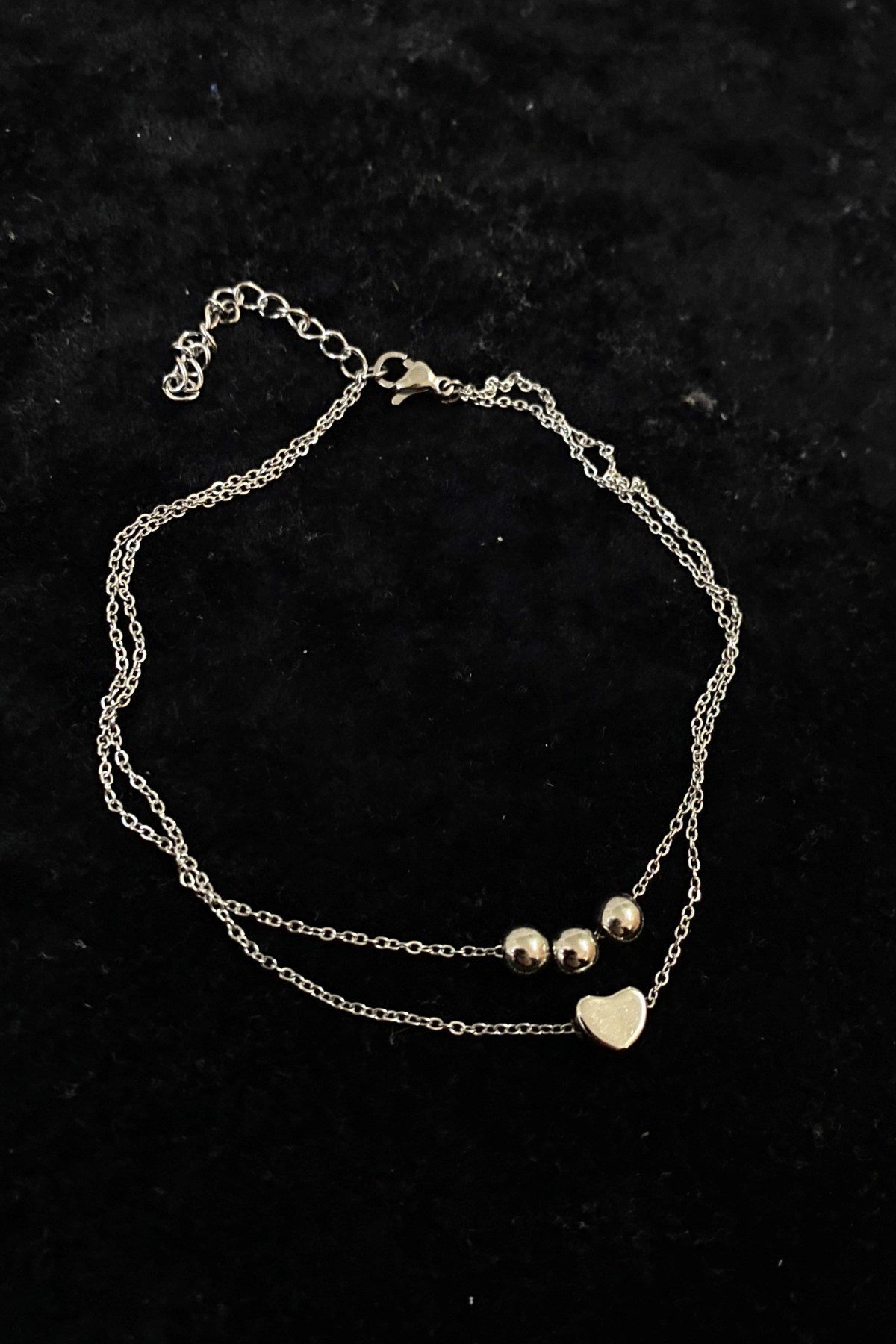 Toptan Gümüş Renk Top Kalp Model Sf Ve Sf Zincir Çelik Halhal - 3284 6 Toptan Gümüş Renk Top Kalp Model Sf Ve Sf Zincir Çelik Halhal - 3284 - Görsel 4