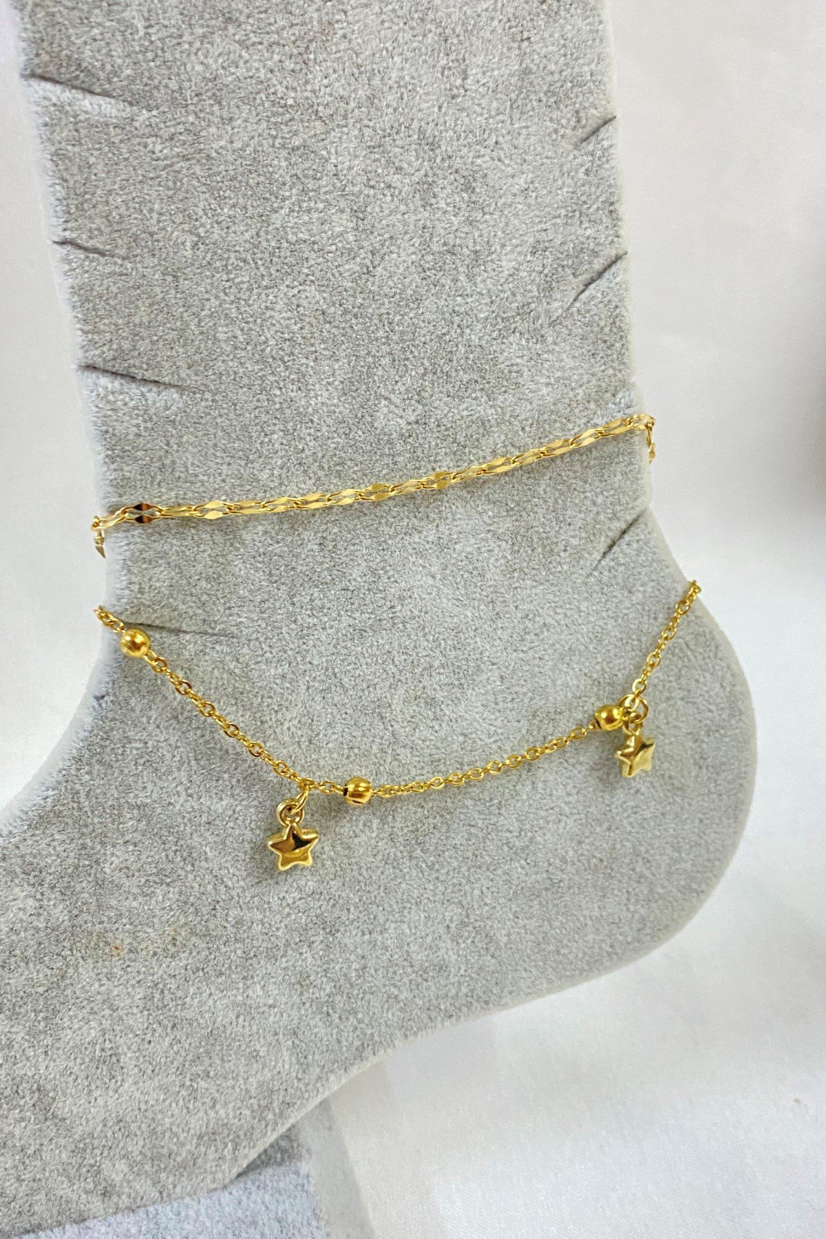 Toptan Altın Renk Yıldız Model Singapur Ve Top Zincir Çelik Halhal - 3250 7 Toptan Altın Renk Yıldız Model Singapur Ve Top Zincir Çelik Halhal - 3250 - Görsel 5