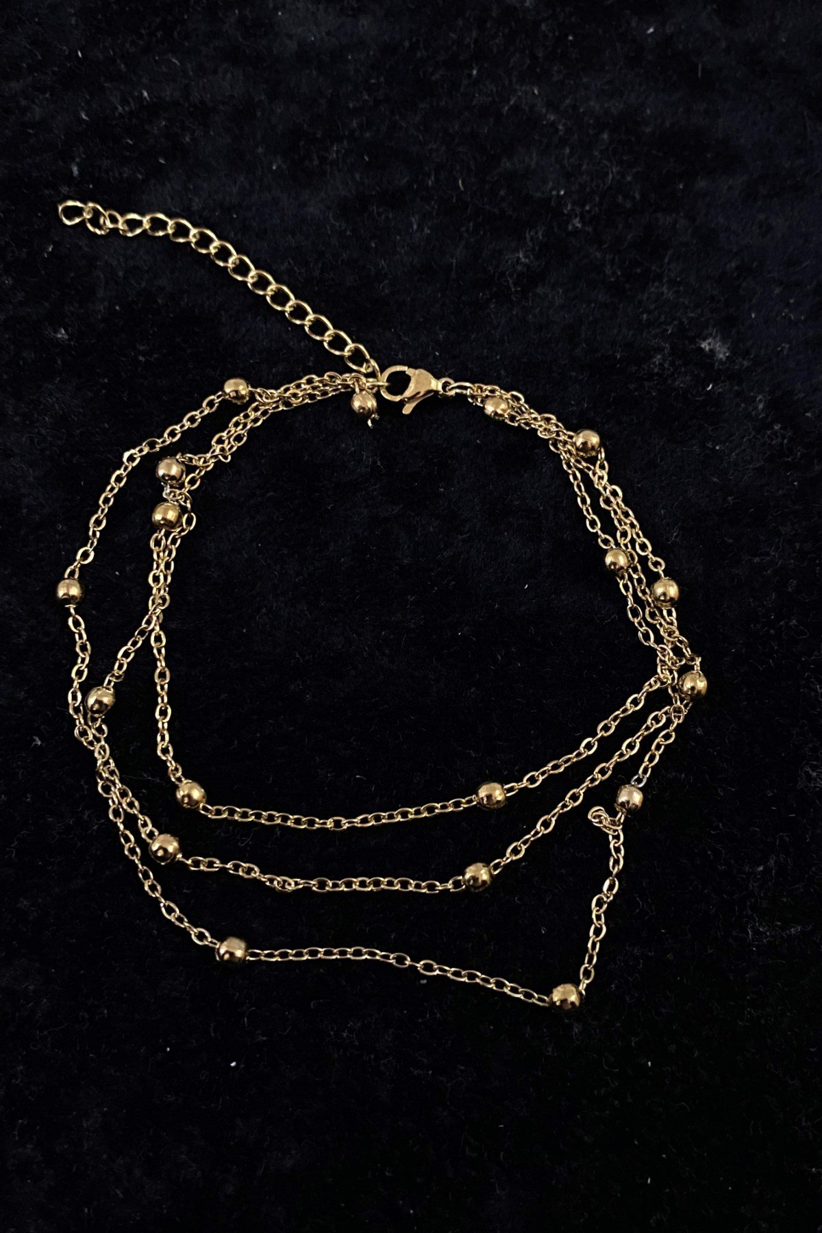 Toptan Altın Renk Üçlü Top Zincir Çelik Halhal - 3278 7 Toptan Altın Renk Üçlü Top Zincir Çelik Halhal - 3278 - Görsel 5