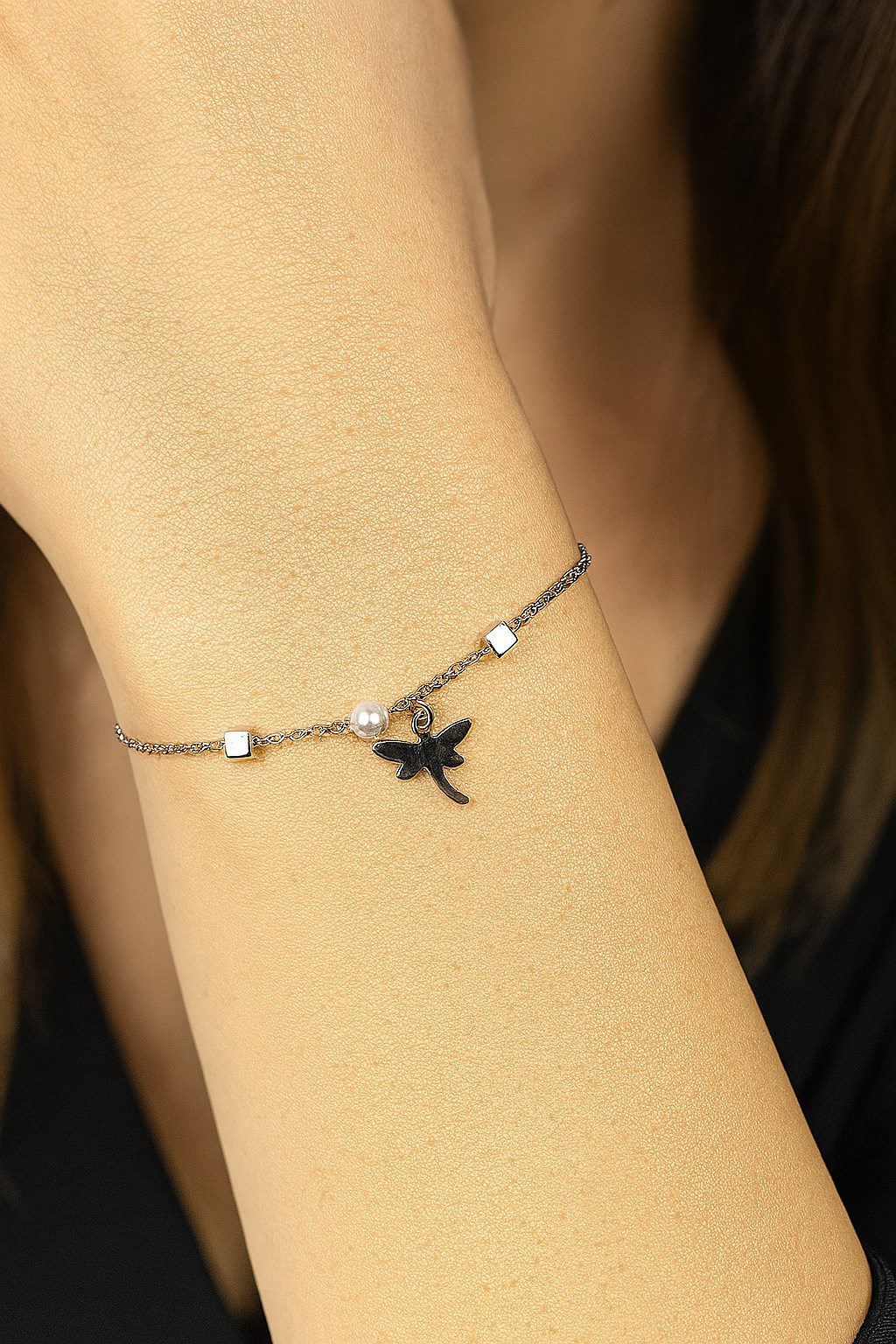 Toptan Gümüş Renk Küp İnci Zincir Yusufcuk Asansör Çelik Bileklik - 3604 3 Toptan Gümüş Renk Küp İnci Zincir Yusufcuk Asansör Çelik Bileklik - 3604