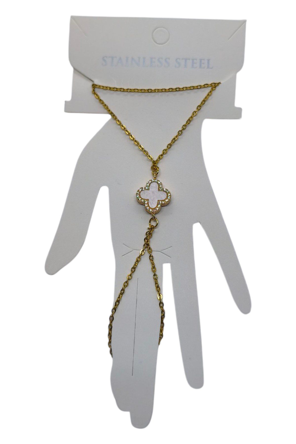 Toptan Altın Renk Van Cleef Çift Yönlü Önü Beyaz Arkası Siyah Yonca Zincir Çelik Şahmeran - 350 4 Toptan Altın Renk Van Cleef Çift Yönlü Önü Beyaz Arkası Siyah Yonca Zincir Çelik Şahmeran - 350 - Görsel 2