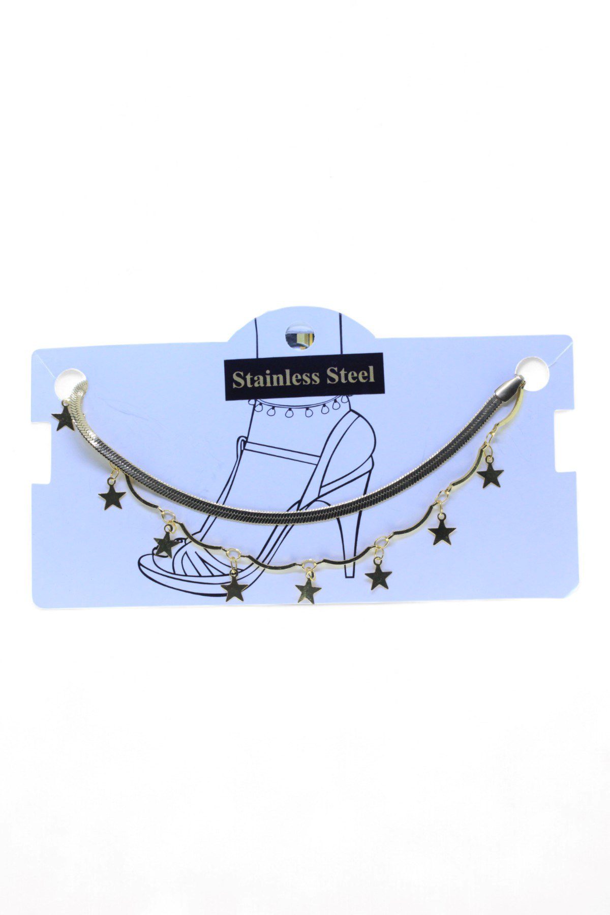 Toptan Altın Renk İtalyan Birbirine Ekli Yıldız Çelik Halhal - 3462 6 Toptan Altın Renk İtalyan Birbirine Ekli Yıldız Çelik Halhal - 3462 - Görsel 4