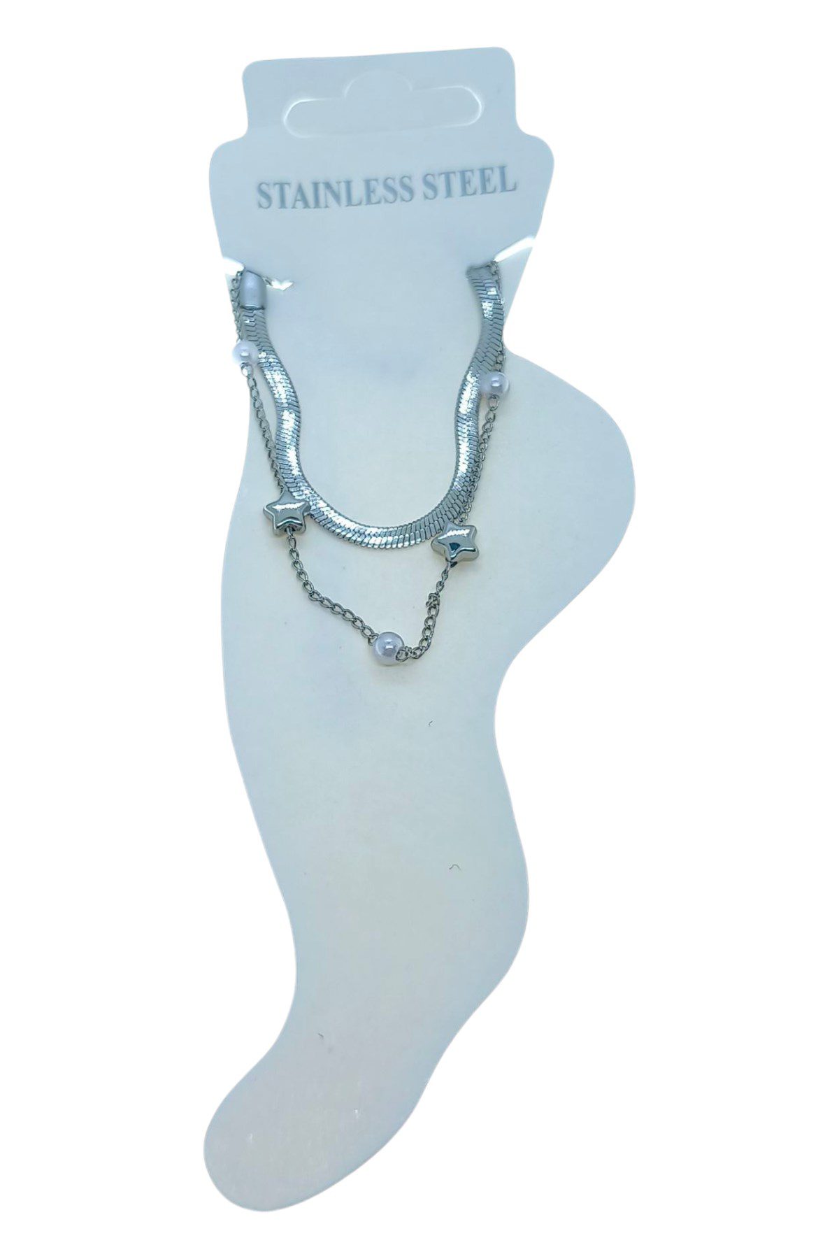 Toptan Gümüş Renk İtalyan Yıldız İnci Çelik Halhal - 3459 4 Toptan Gümüş Renk İtalyan Yıldız İnci Çelik Halhal - 3459 - Görsel 2