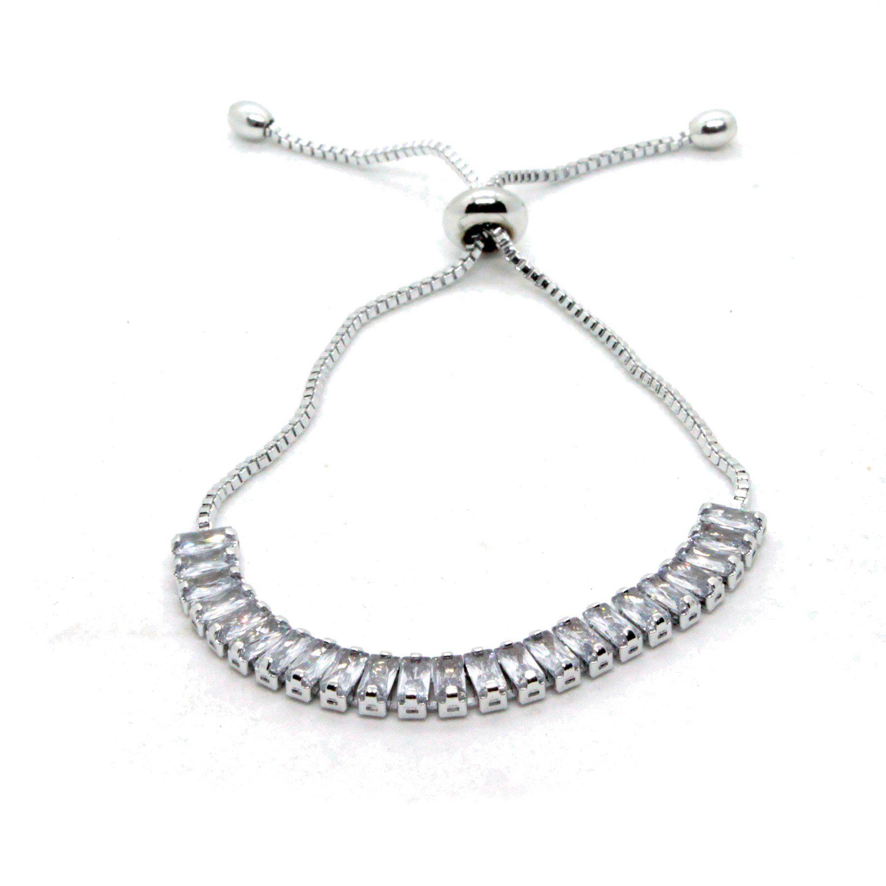 Toptan Gümüş Renk Zirkon Beyaz Taş Baget Asansör Çelik Bileklik - 1414 3 Toptan Gümüş Renk Zirkon Beyaz Taş  Baget Asansör Çelik Bileklik - 1414