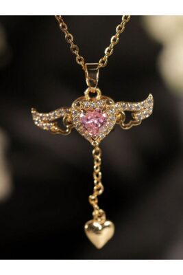 Toptan Altın Renk Sevgi Meleği Kolye Kadın Çelik Kolye - 3414