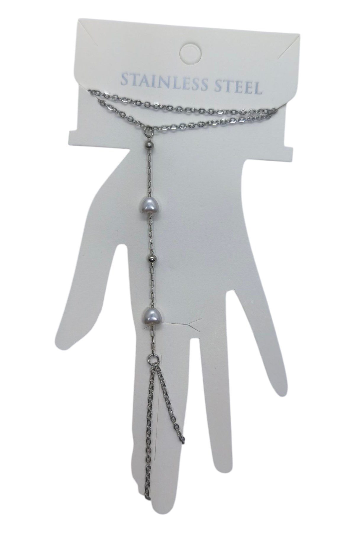 Toptan Gümüş Renk Kalp İnci Zincir Çelik Şahmeran - 3546 4 Toptan Gümüş Renk Kalp İnci Zincir Çelik Şahmeran - 3546 - Görsel 2