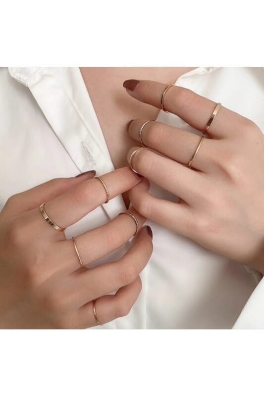 Toptan Kadın Gold 10'lu Eklem Kombin Yüzük Seti - 2897 6 546486983944408c9138e3c789c39e89-toptan taki