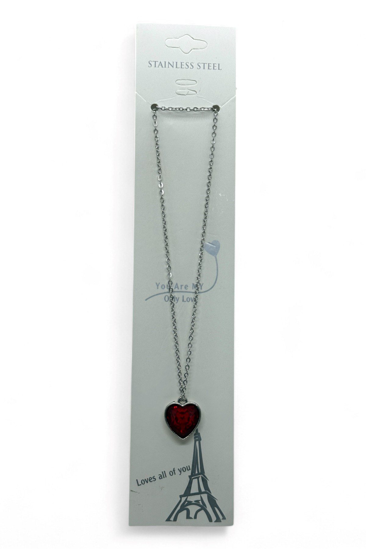 Toptan Gümüş Renk Bordo Kalp Model Sf Zincir Çelik Kolye - 3785 5 Toptan Gümüş Renk Bordo Kalp Model Sf Zincir Çelik Kolye - 3785 - Görsel 3