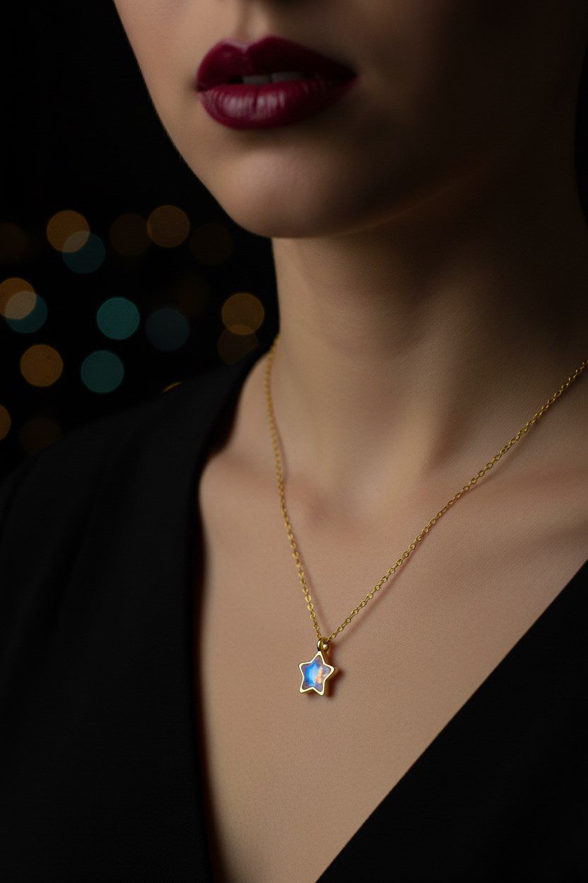 Toptan Altın Renk Cancan Beyaz Taş Yıldız Model Sf Zincir Çelik Kolye - 3762 3 Toptan Altın Renk Cancan Beyaz Taş Yıldız Model Sf Zincir Çelik Kolye - 3762