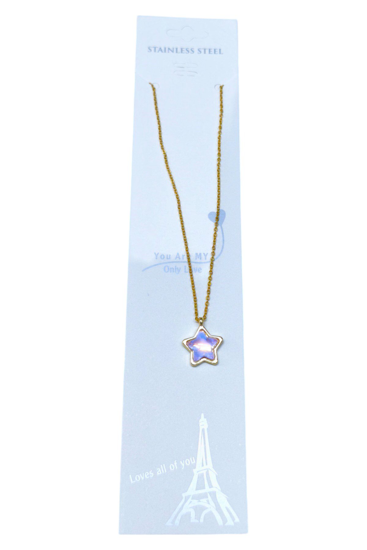 Toptan Altın Renk Cancan Beyaz Taş Yıldız Model Sf Zincir Çelik Kolye - 3762 5 Toptan Altın Renk Cancan Beyaz Taş Yıldız Model Sf Zincir Çelik Kolye - 3762 - Görsel 3