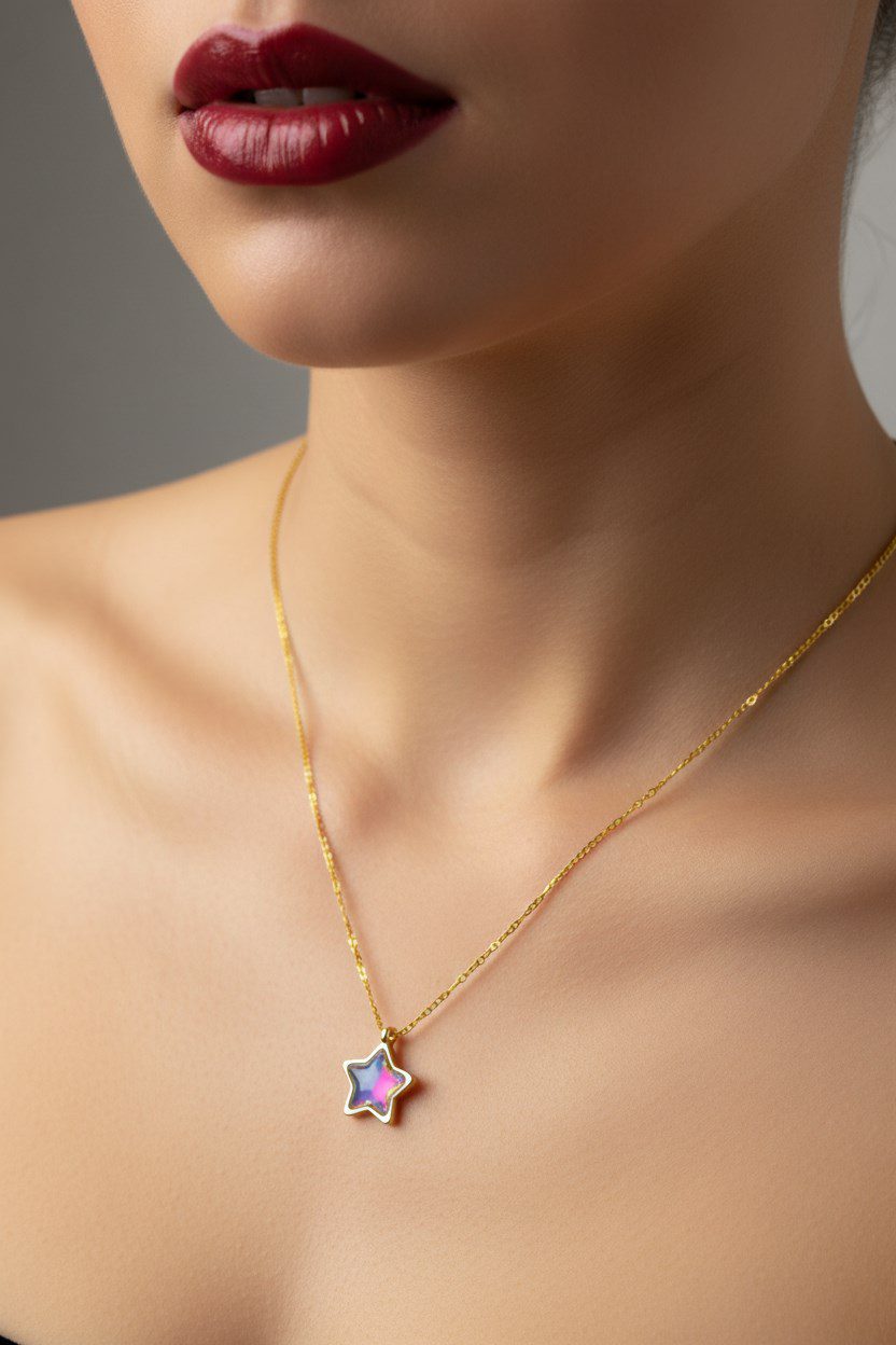 Toptan Altın Renk Fosforlu Taş Yıldız Model Sf Zincir Çelik Kolye - 3760 3 Toptan Altın Renk Fosforlu Taş Yıldız Model Sf Zincir Çelik Kolye - 3760