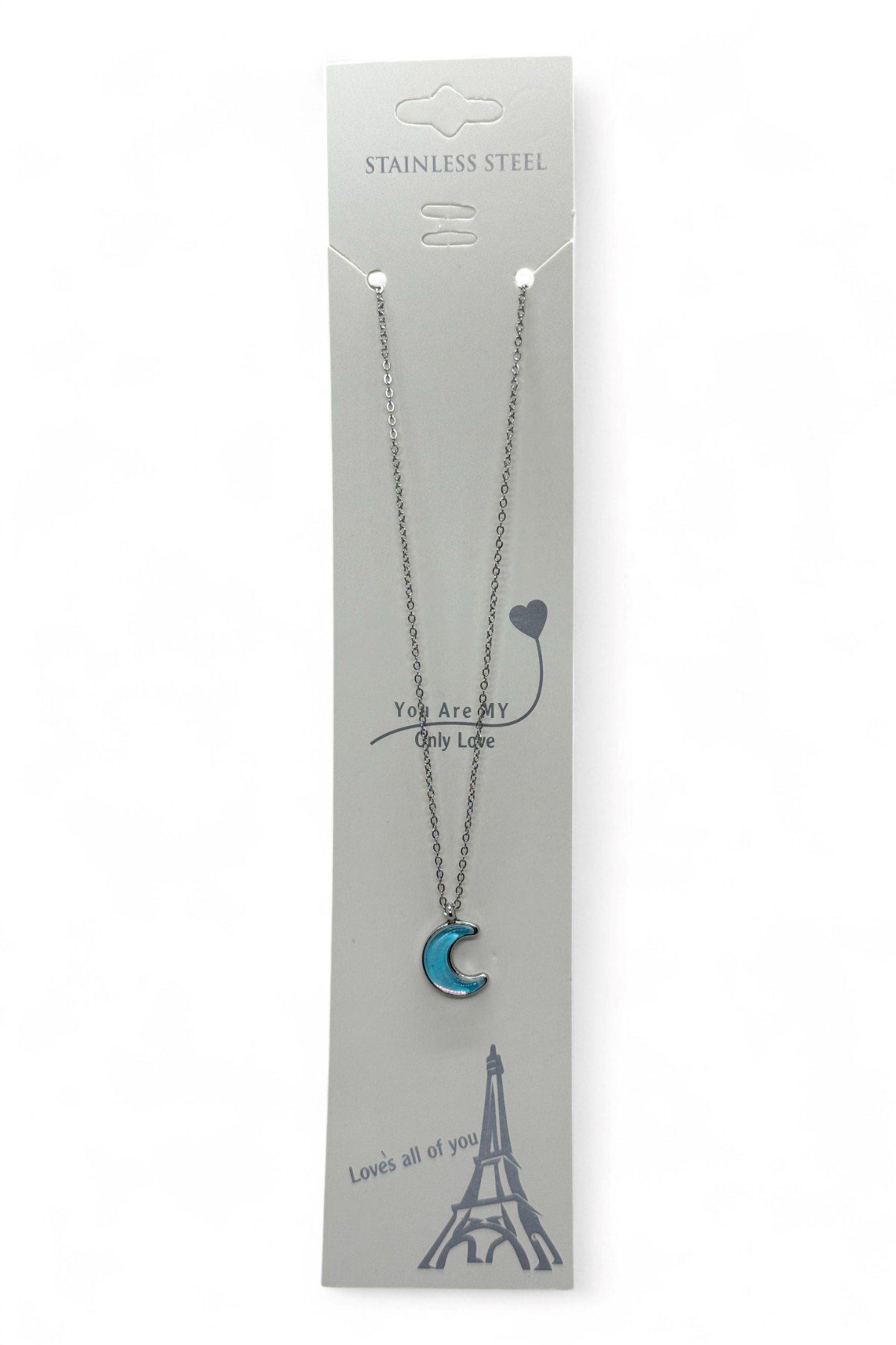 Toptan Gümüş Renk Ay Hilal Turkuaz Renk Model Sf Zincir Çelik Kolye - 3786 5 Toptan Gümüş Renk Ay Hilal Turkuaz Renk Model Sf Zincir Çelik Kolye - 3786 - Görsel 3