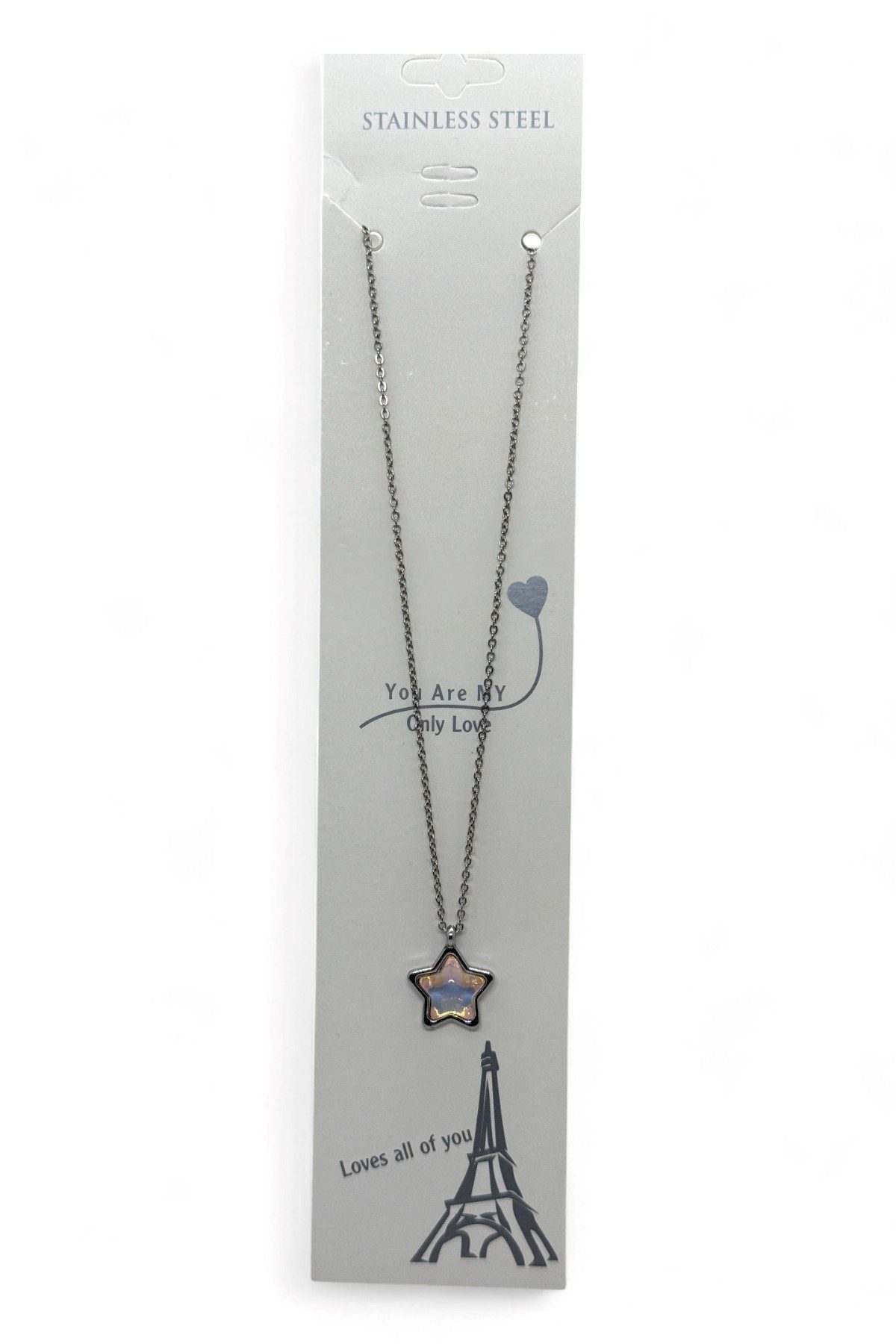 Toptan Gümüş Renk Beyaz Fosforlu Taş Yıldız Model Sf Zincir Çelik Kolye - 3777 6 Toptan Gümüş Renk Beyaz Fosforlu Taş Yıldız Model Sf Zincir Çelik Kolye - 3777 - Görsel 4