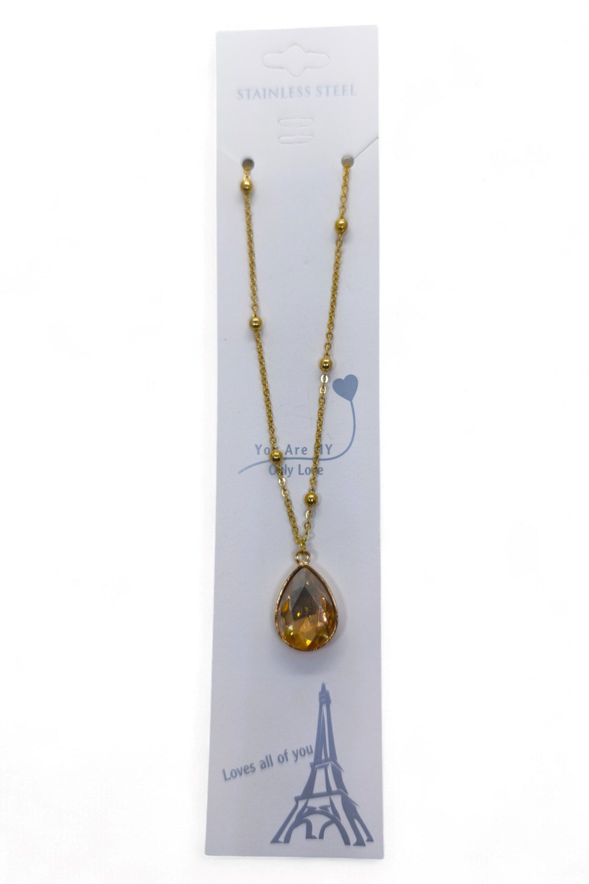 Toptan Altın Renk Amber Damla Model Top Zincir Çelik Kolye- 3730 6 Toptan Altın Renk Amber Damla Model Top Zincir Çelik Kolye- 3730 - Görsel 4