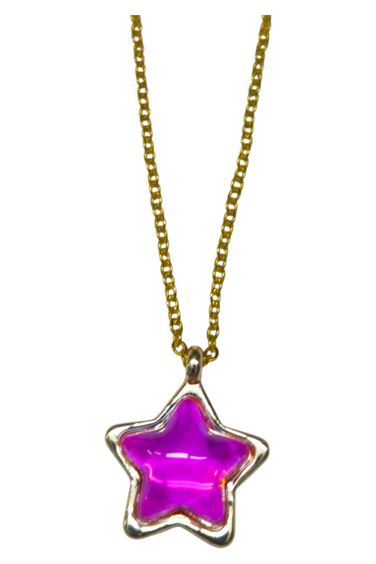 Toptan Altın Renk Fuşe Taş Yıldız Model Sf Zincir Çelik Kolye - 3761 4 Toptan Altın Renk Fuşe Taş Yıldız Model Sf Zincir Çelik Kolye - 3761 - Görsel 2