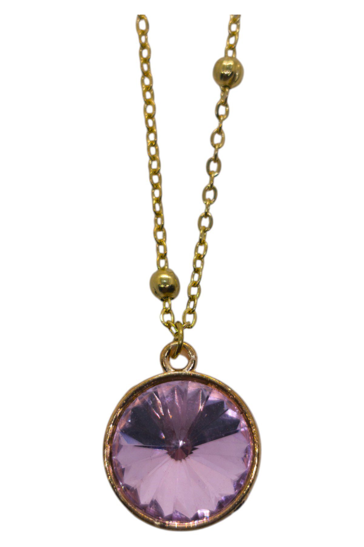 Toptan Altın Renk Pembe Taş Yuvarlak Model Top Zincir Çelik Kolye - 3756 4 Toptan Altın Renk Pembe Taş Yuvarlak Model Top Zincir Çelik Kolye - 3756 - Görsel 2