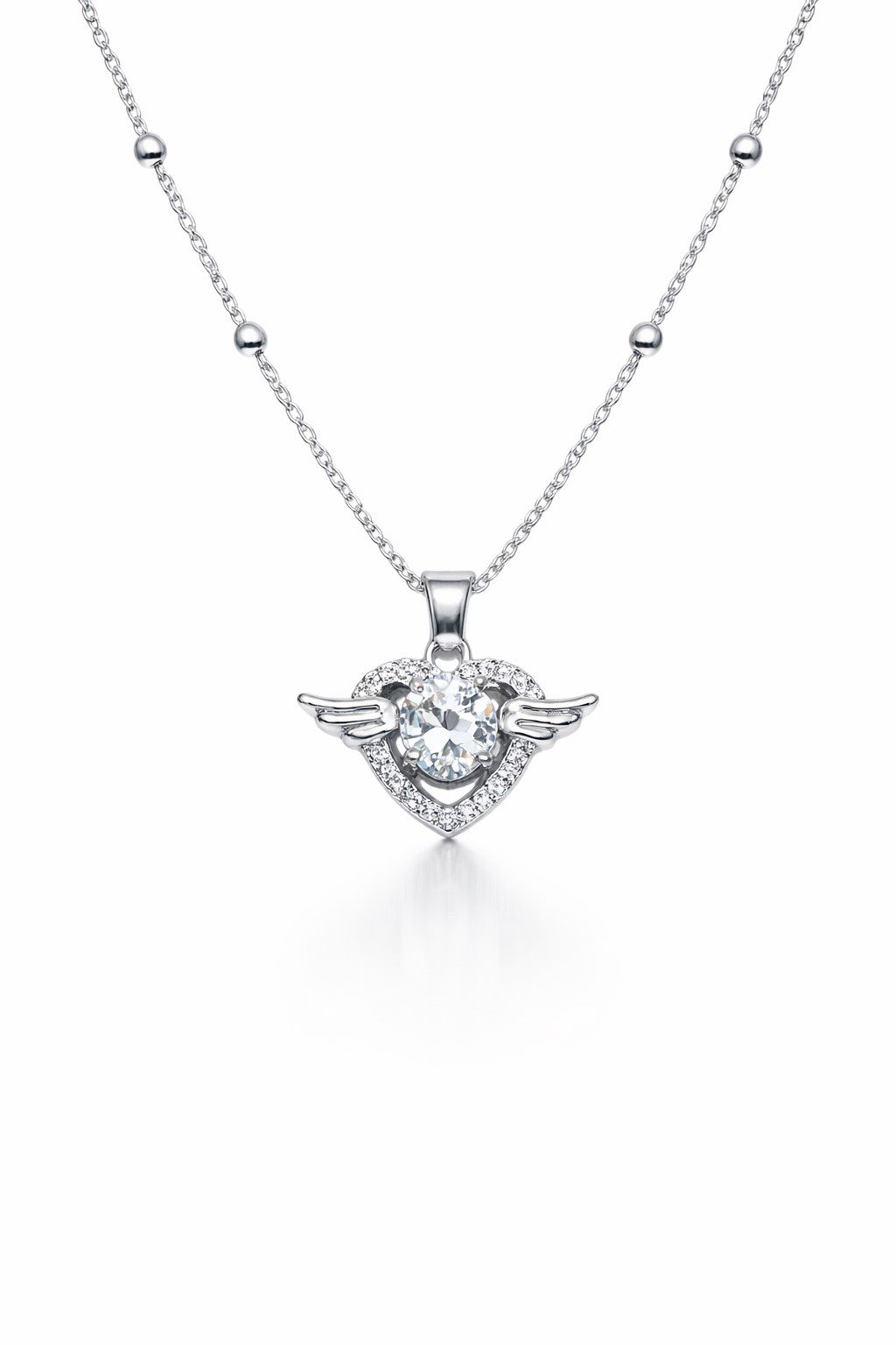 Toptan Gümüş Renk Kanat Kalp Model Top Zincir Çelik Kolye - 3847 4 Toptan Gümüş Renk Kanat Kalp Model Top Zincir Çelik Kolye - 3847 - Görsel 2