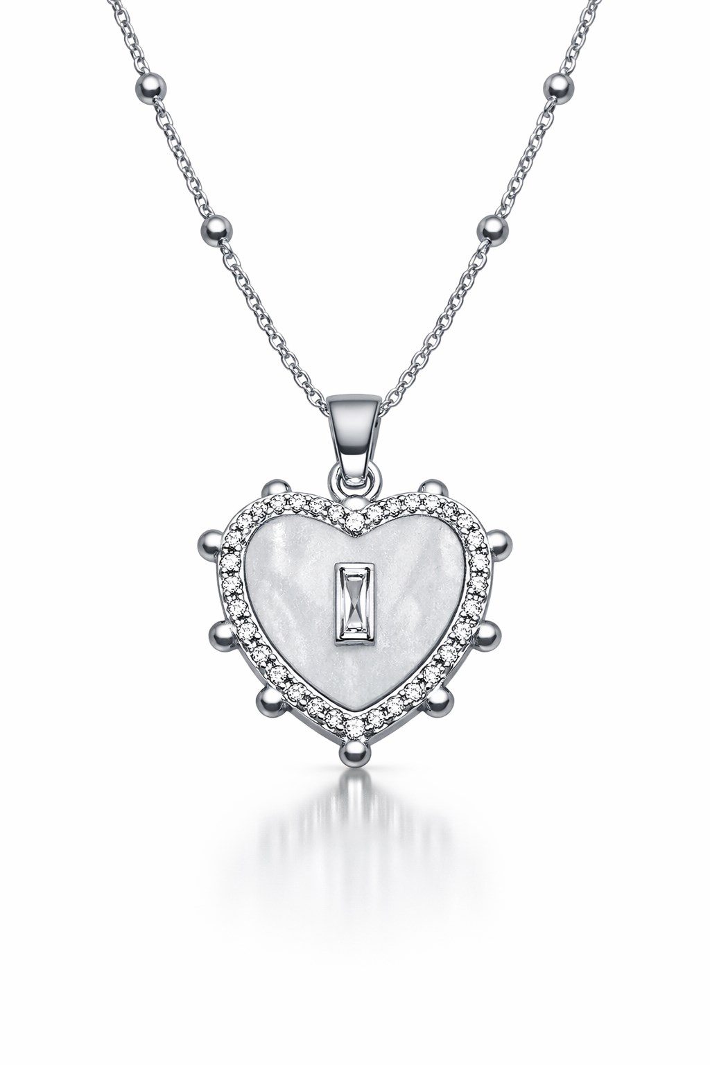 Toptan Gümüş Renk Beyaz Sedef Kalp Model Top Zincir Çelik Kolye - 3848 4 Toptan Gümüş Renk Beyaz Sedef Kalp Model Top Zincir Çelik Kolye - 3848 - Görsel 2