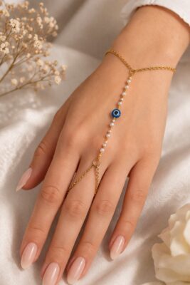 Toptan Altın Renk Göz İnci Çelik Şahmeran - 3872