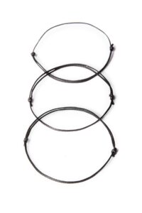 Toptan Unisex 3lü Siyah Minimal ip Bileklik