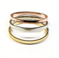 Toptan Unisex Kombin Düz Bileklik Kelepçe Rose-Altin-Gümüş Renk