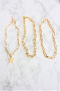 Toptan Gold Kaplama Üçlü Kombin Kolye