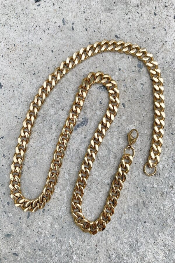 Toptan Unisex Gold Chain 6mm Zincir.