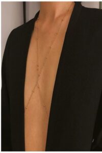 Toptan Kadın Mini Top Boncuklu Stylish Vücut Zinciri, Bel Zinciri, Vücut Aksesuarı - Gold