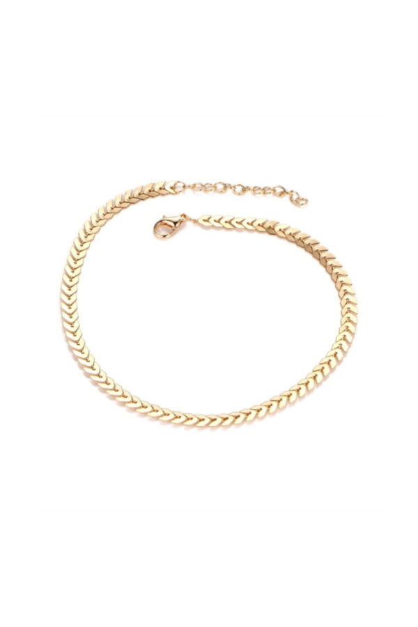 Toptan Happy yaprak Balık Sırtı Zincir Tasma Kolye Gold - Görsel 5
