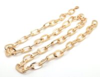 Toptan Unisex Gemici model Kalın Ezme Zincir Kolye Altın Renk