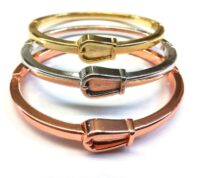 Toptan Unisex Kombin Kemer Desenli Bileklik Kelepçe Rose-Altin-Gümüş Renk