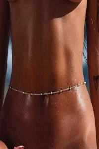 Alternative view of Toptan Gümüş Toplu Bel Zinciri Göbek Takısı Trend Vücut Zinciri