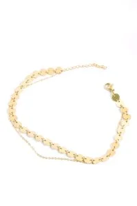 Alternative view of Toptan Shine Minik Pullu Zincir 2'li Halhal Gold