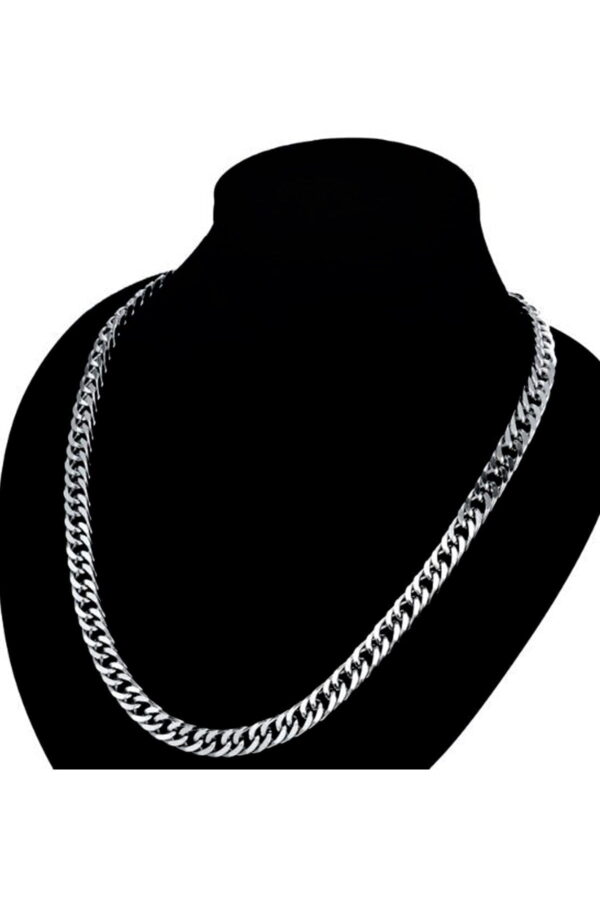 Toptan Unisex Kalın 6mm Sık Aralıklı Yassı Zincir - Görsel 3