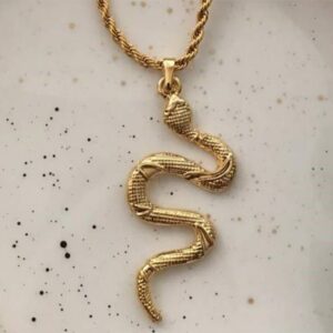 Toptan Yılan Figürlü Gold Kolye