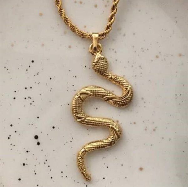 Toptan Yılan Figürlü Gold Kolye