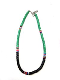 Toptan Fimo Boncuklu Rainbow Kolye Yeşil Siyah Renkli