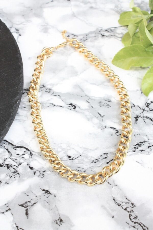 Toptan Unisex Gold Kaplama Büyük Boy Kalın Gourmet cadena Zincir
