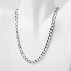 Toptan Unisex Küba Paslanmaz Kalın cadena Forse Zincir Gümüş Renk