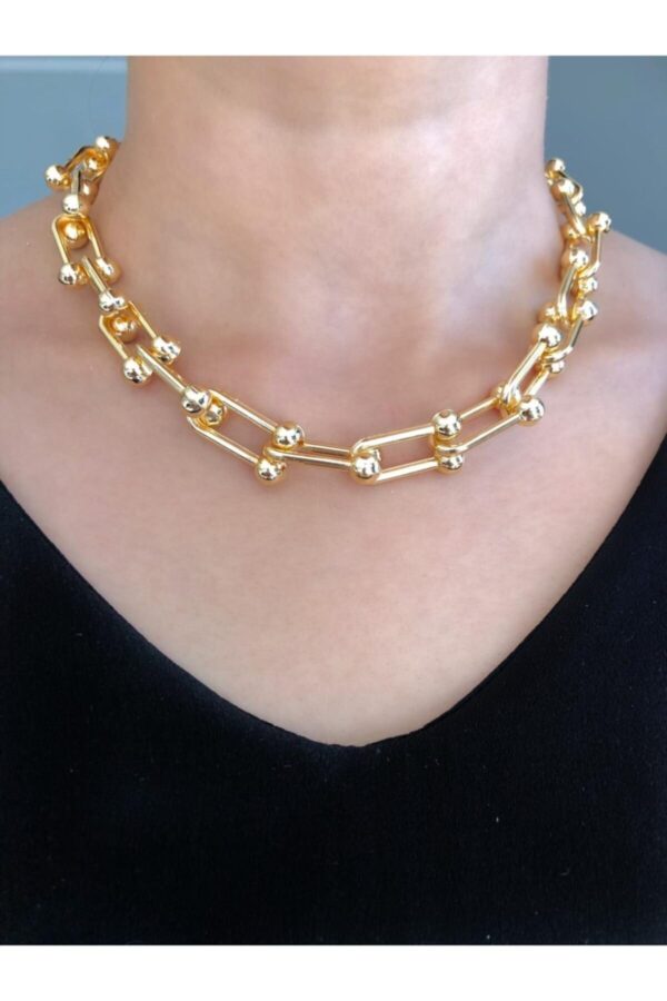 Toptan Kadın Blanca Tiffany Gold Zincir Kolye
