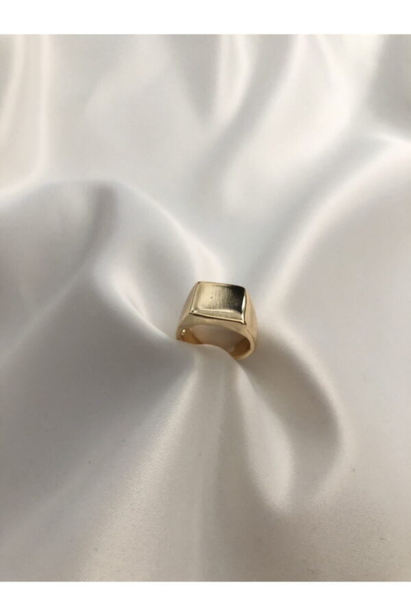 Toptan Unisex Gold Kare Şövalye Yüzük-ayarlanabilir - Görsel 3