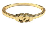 Toptan Unisex Kelepçe Desenli Bileklik Kelepçe Altın Renk