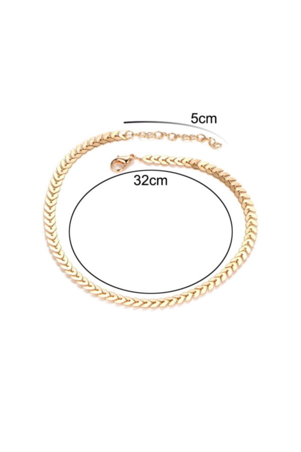 Toptan Happy yaprak Balık Sırtı Zincir Tasma Kolye Gold - Görsel 6