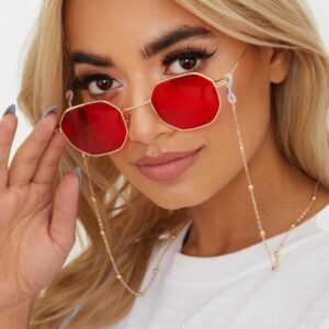 Toptan Kadın Gözlük Zinciri Chic Minik Toplu Gold