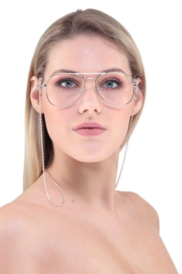 Toptan Kadın Gözlük Zinciri Simple İnce sf235 Silver - Görsel 2
