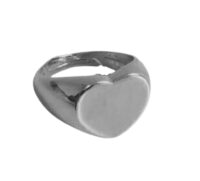 Toptan Kadın Gümüş Kalpli Plaka Yüzük