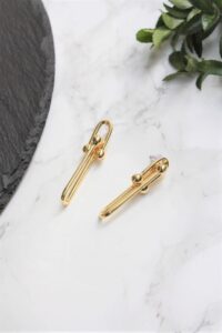 Toptan Kadın Gold Kaplama Toplu Kalın Zincir Tiffany Blanca Küpe