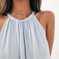 Toptan Gümüş Renk Geometrik Yıldız Kolye Gümüş Renk Zincir Kadınlar İçin Kolye Chokers